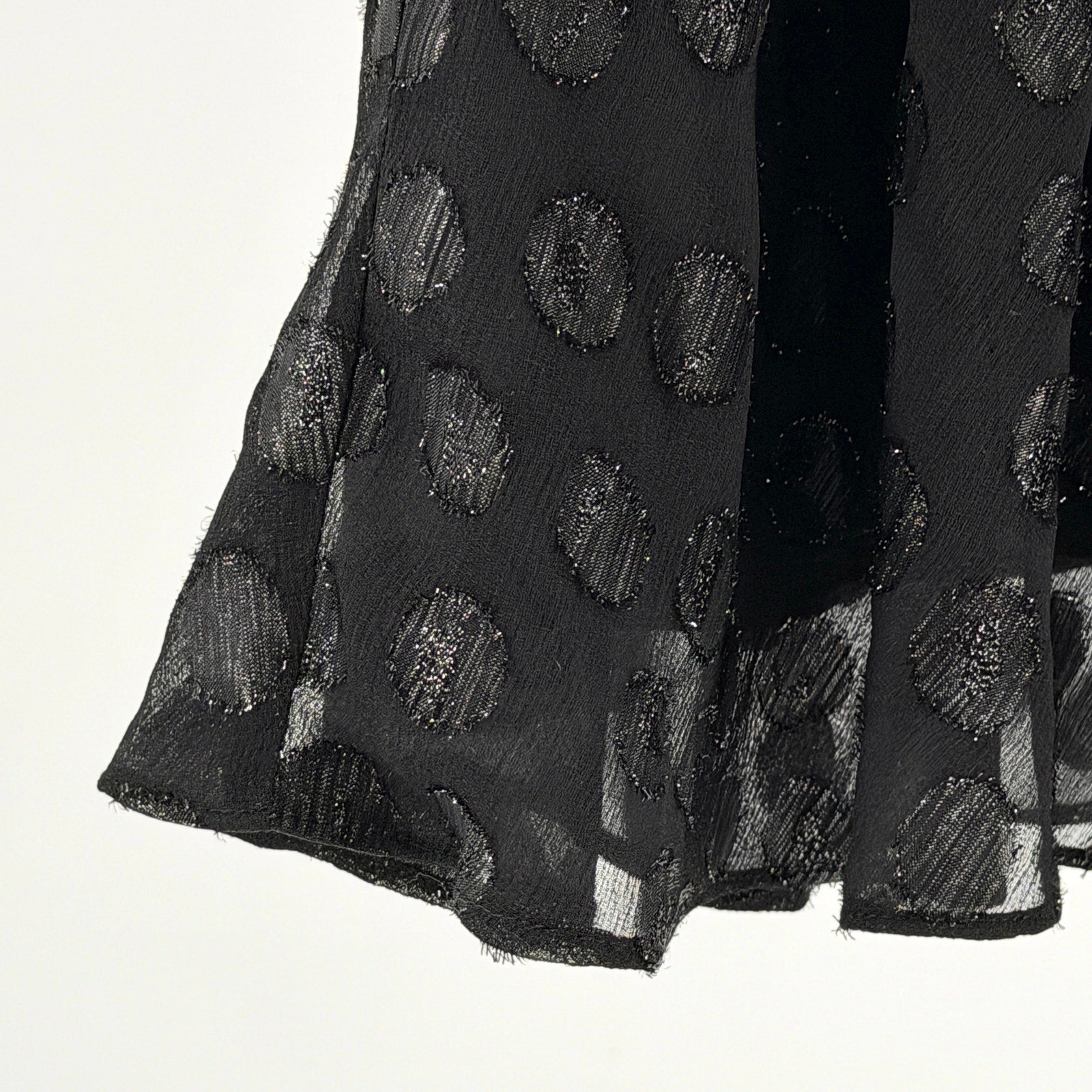 Evan-Picone Black Glitter Polka Dot Sleeveless Cocktail Dress