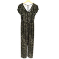 Tommy Bahama Black Green Leopard Print Wide Leg Stretch Jumpsuit