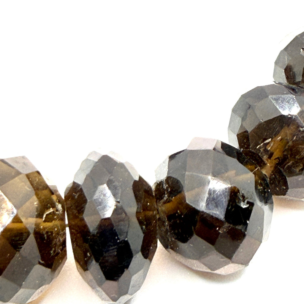 Vintage 90s Faceted Smoky Quartz Massive Statement Necklace