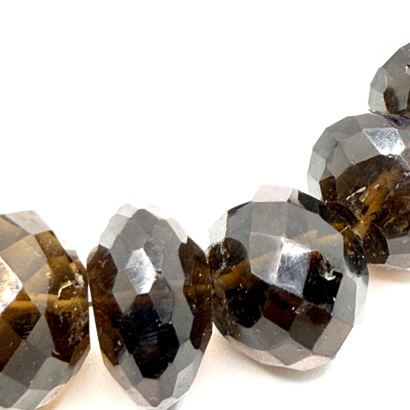 Vintage 90s Faceted Smoky Quartz Massive Statement Necklace