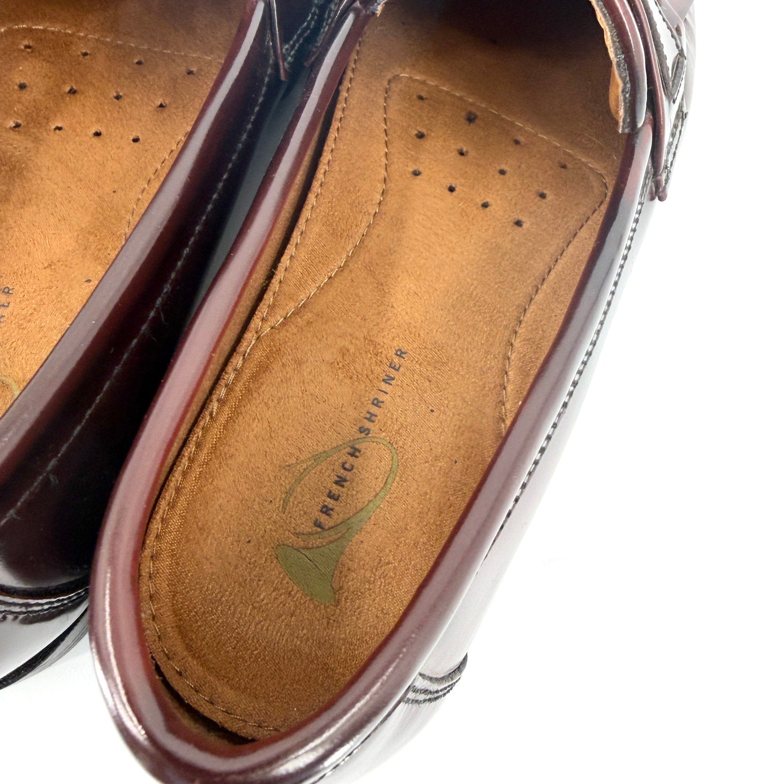 Vintage 90s French Shriner Brown Genuine Leather Tassel Kiltie Beltway Loafers