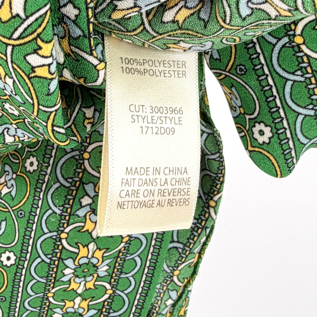 Max Studio Green Floral Paperbag Waist Tie-Front Shorts