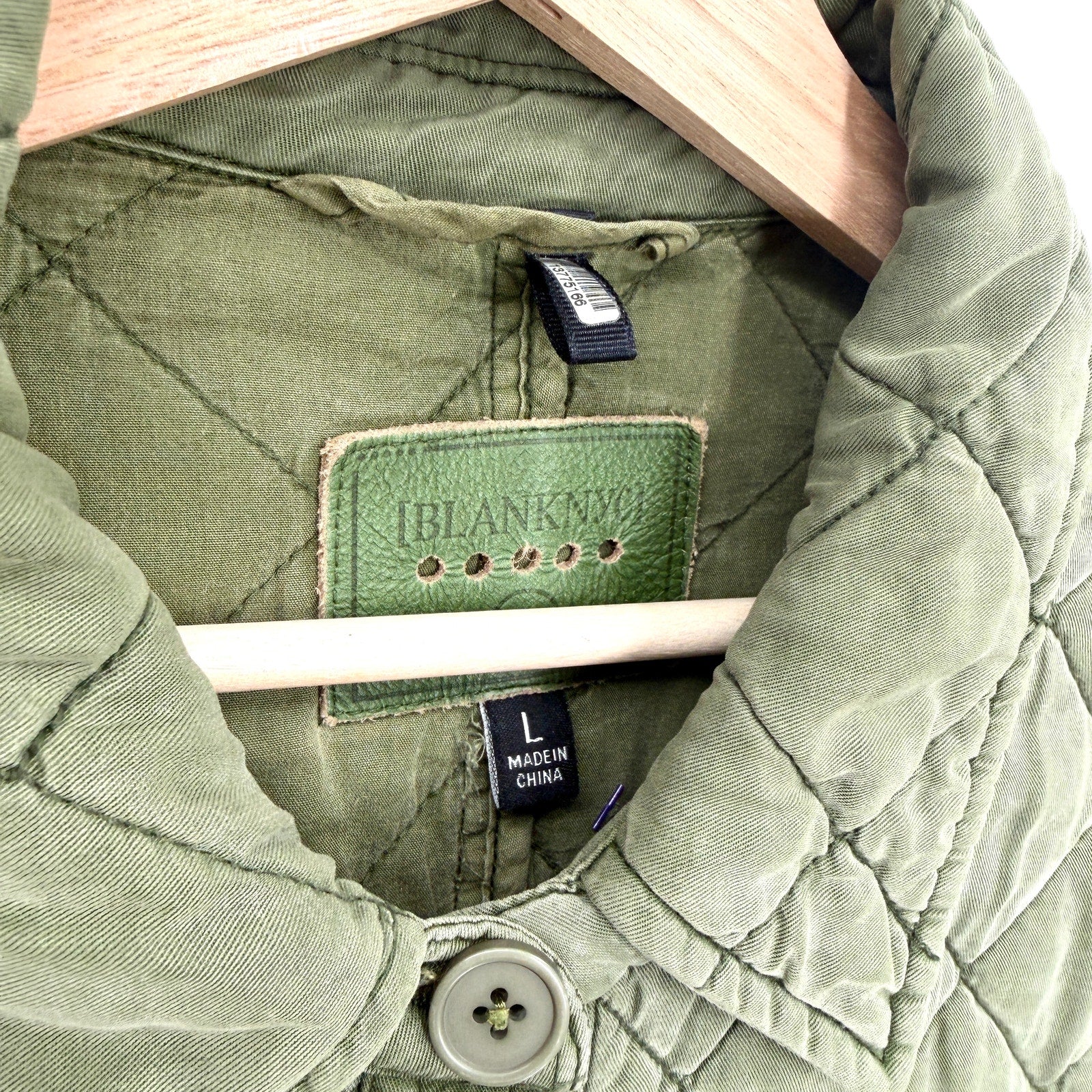 BlankNYC Olive Army Green Quilted Long Shacket Jacket Coat