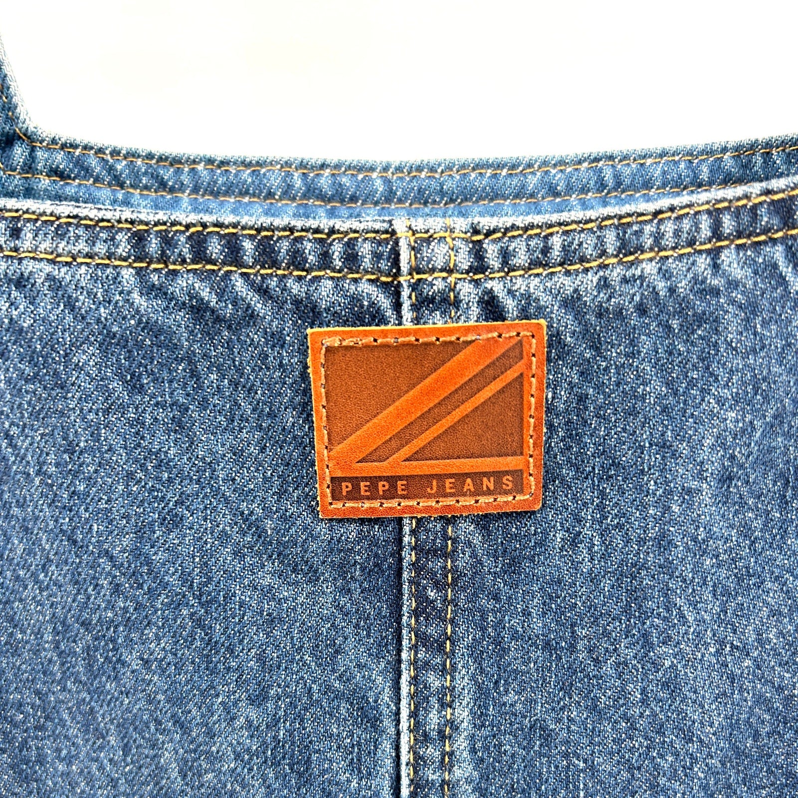 Vintage Y2K Pepe Jeans London Two Tone Denim Mini Dress