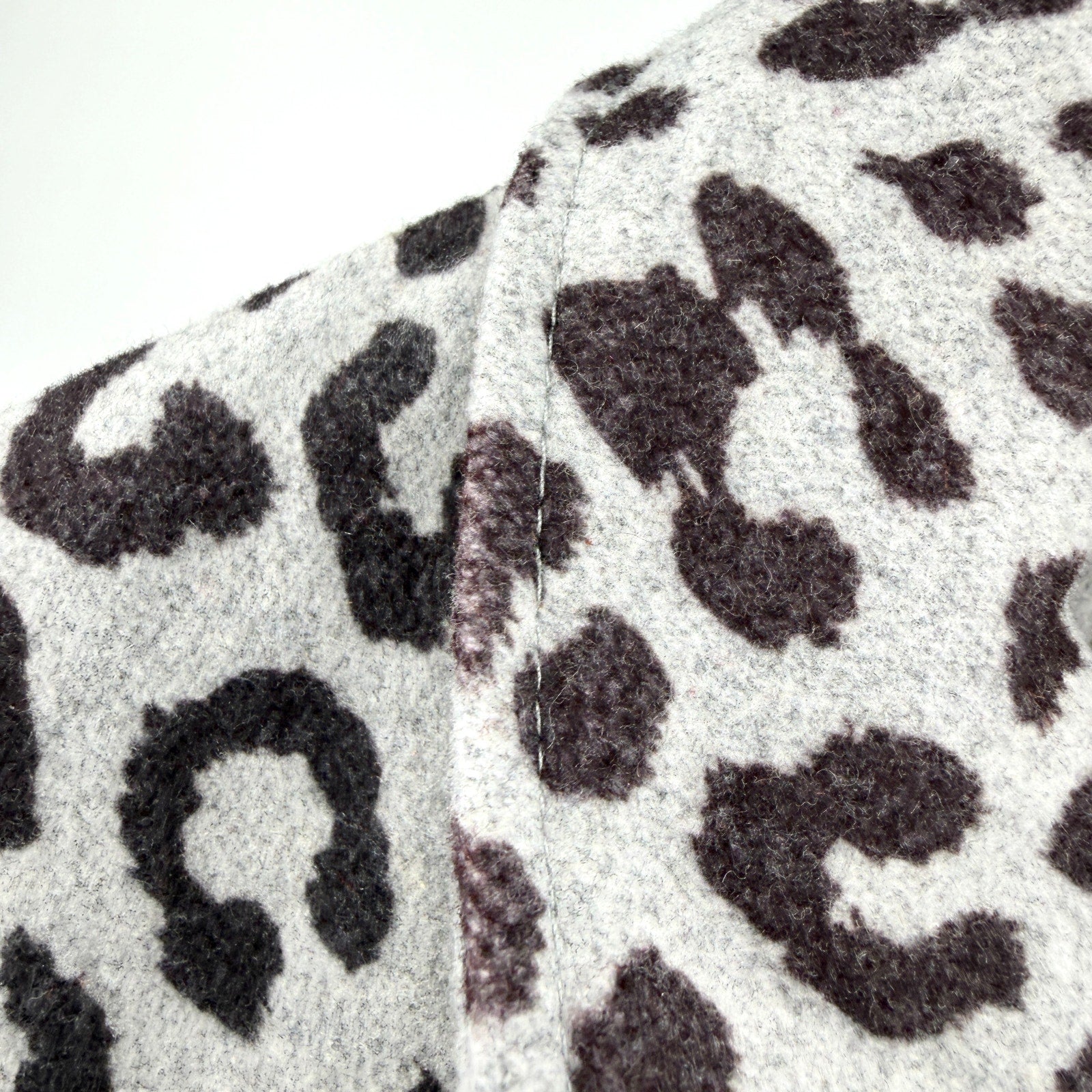 Yoki Gray Leopard Print Flannel Moto Jacket