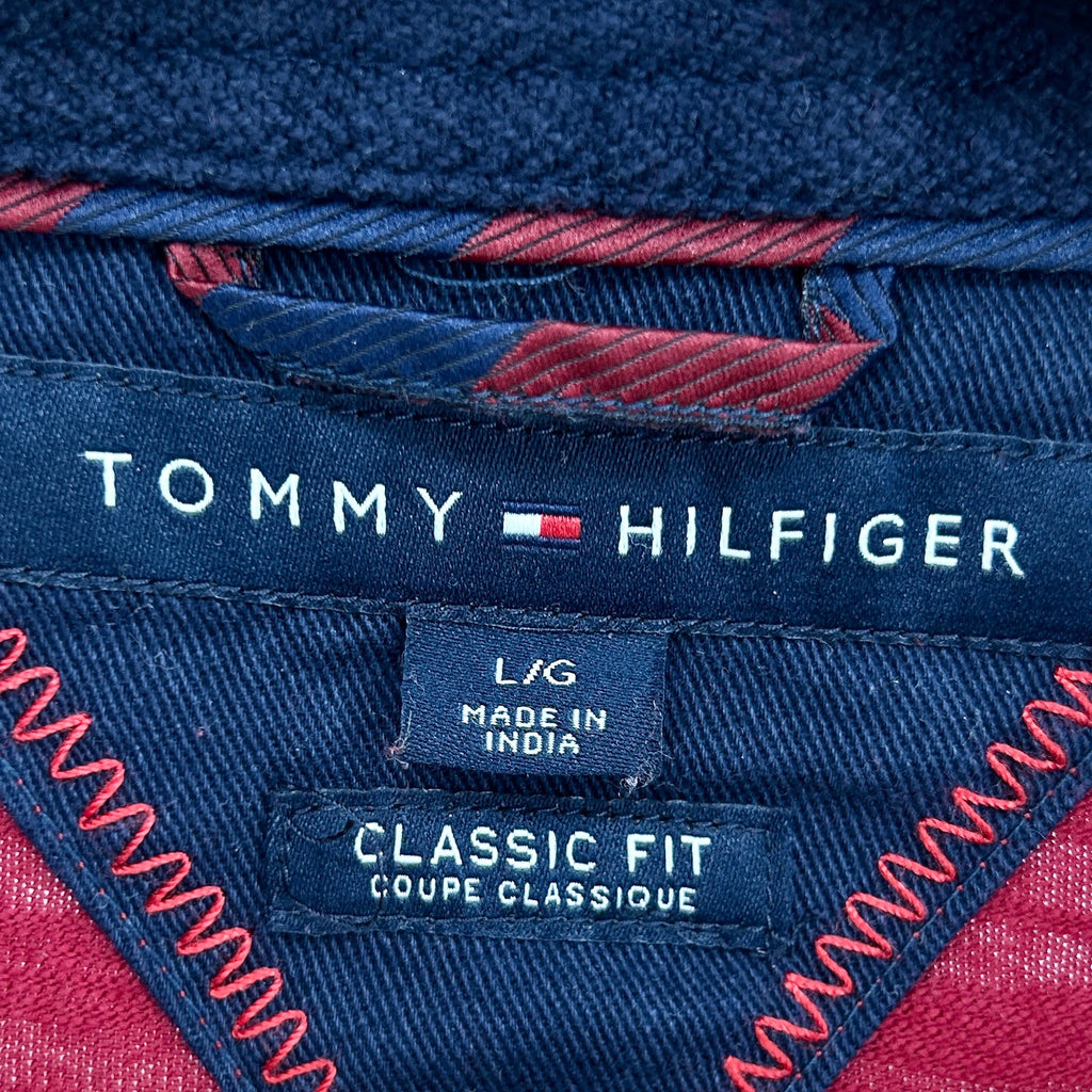 Tommy Hilfiger Red Navy White Rugby Polo Shirt Elbow Patches