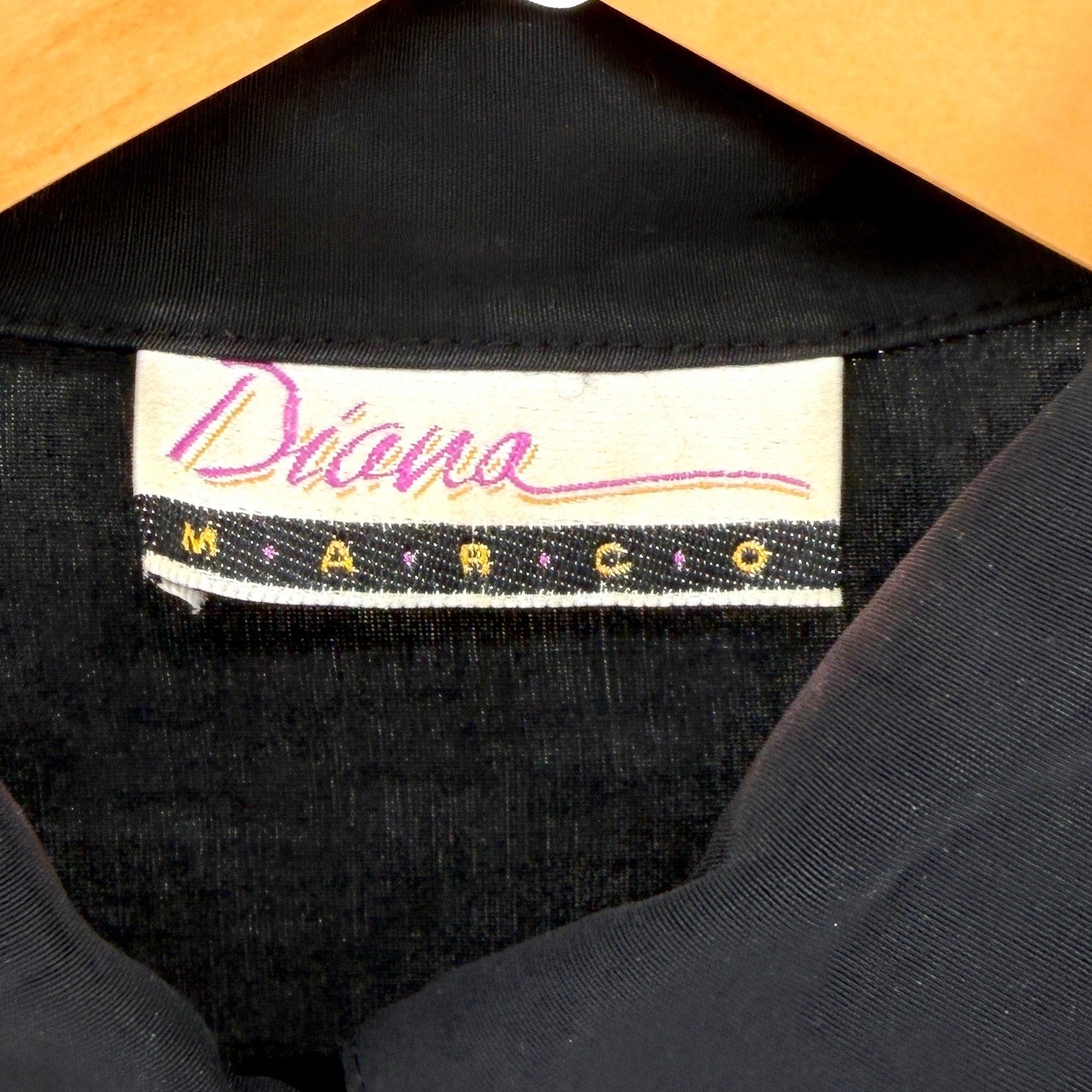 Vintage 80s Diana Marco Black Western Fringe Short Sleeve Button Down Shirt