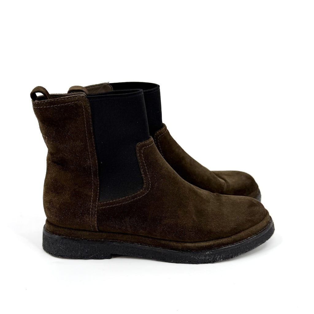 Vince Antique Olive Suede Water Repellent Litton Chelsea Boots