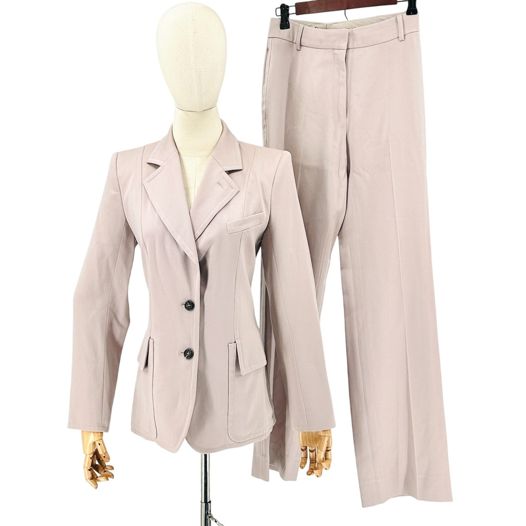 Vintage 90s Yves Saint Laurent Rive Gaunche Mauve Wool Blazer Trouser Power Suit