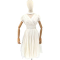 Vintage 50s White Ruched Pleated Alternative Wedding Cocktail Dress