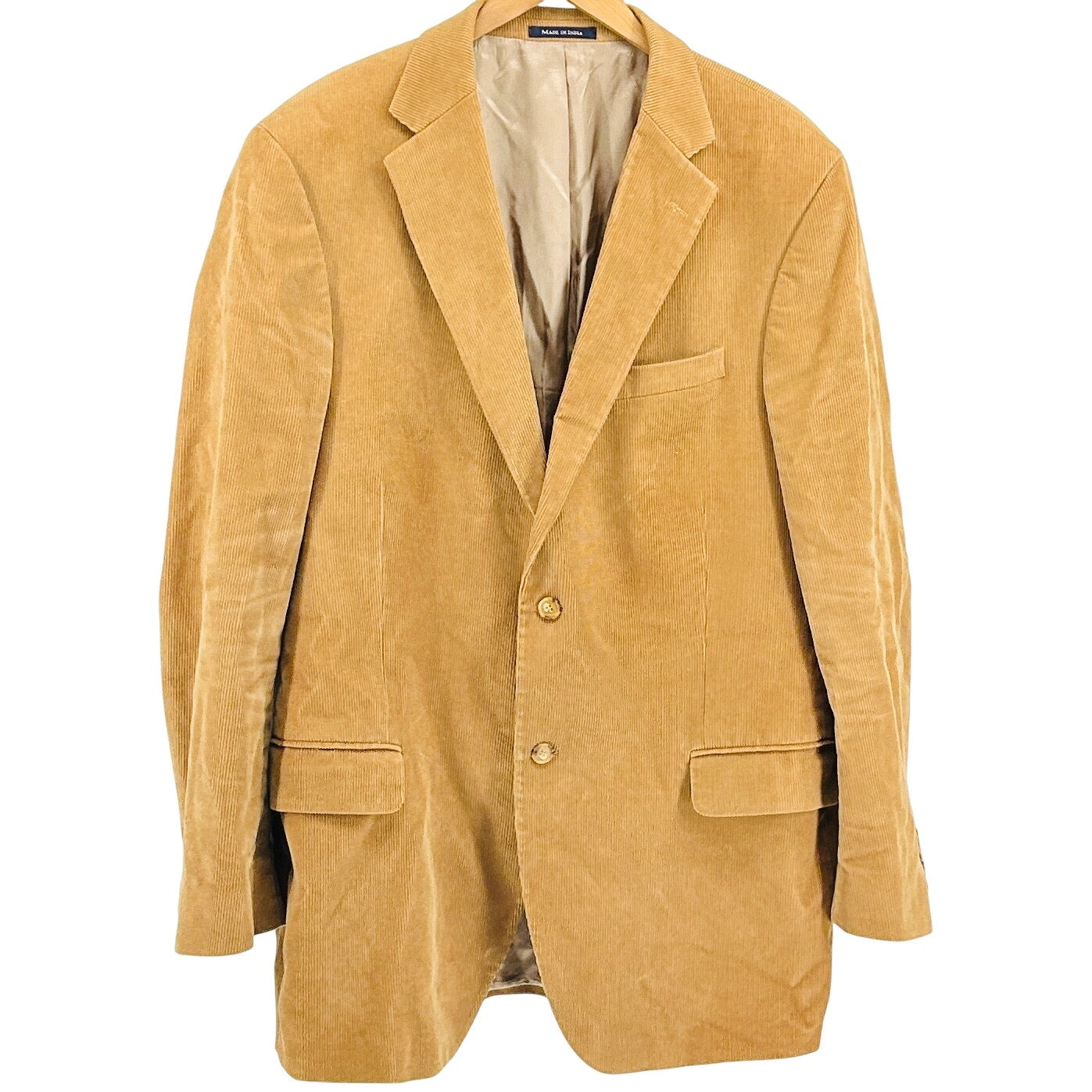 Vintage 90s Lands' End Camel Tan Corduroy Sport Coat Blazer Jacket