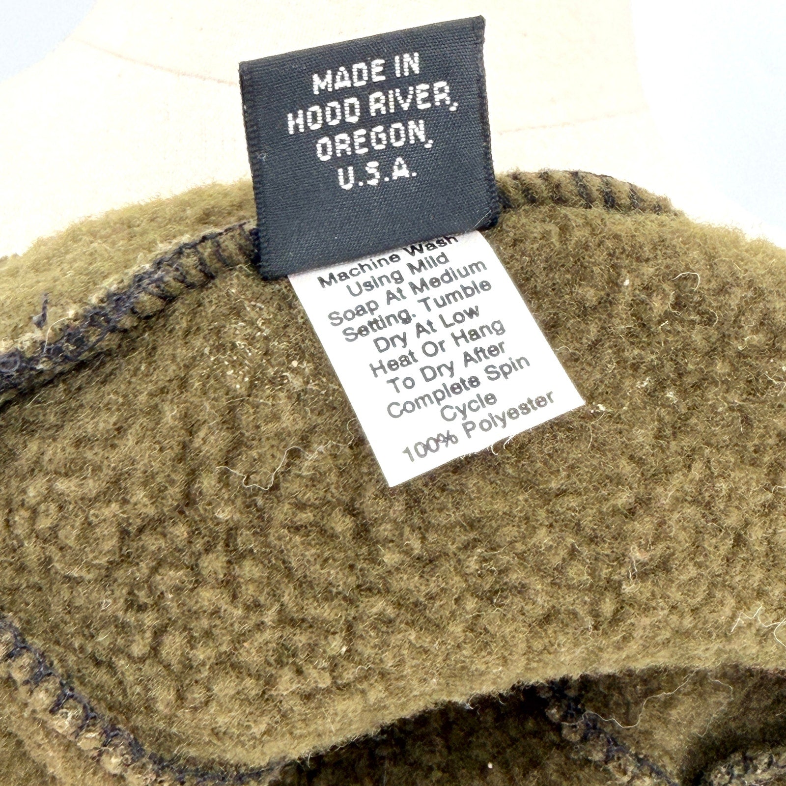 Vintage 90s Da Kine Hawaii Army Green Fleece Earflap Trapper Hat