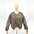Vintage 90s Double D Ranchwear Taupe Crinkled Smocked Concho Button Jacket