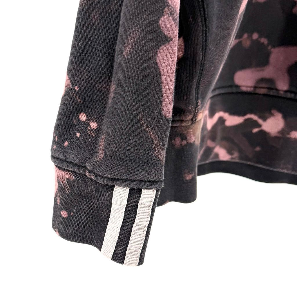 Adidas Black Pink Bleach Splatter Crop Sweatshirt