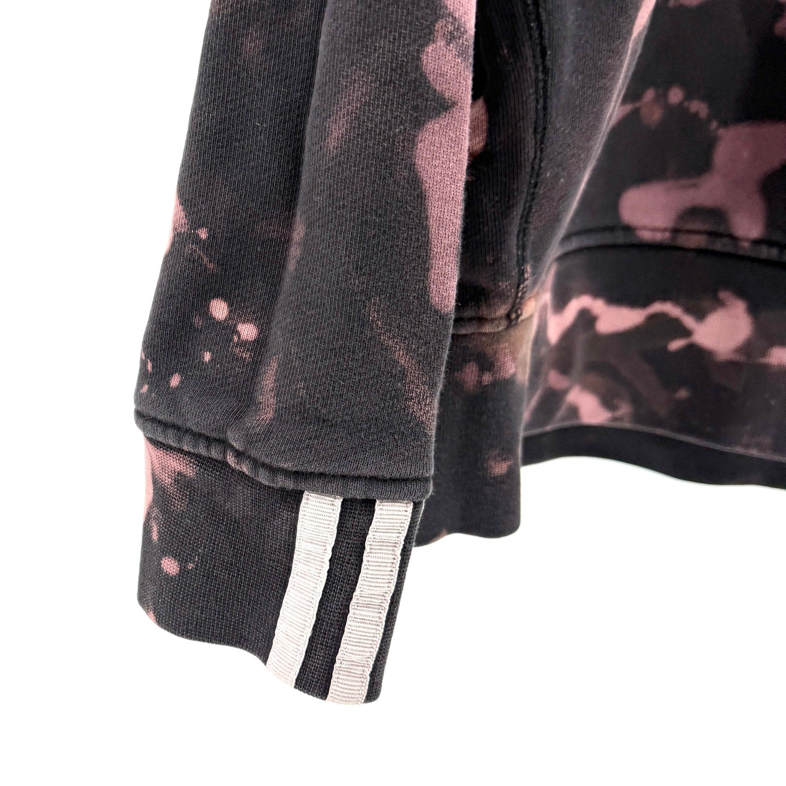 Adidas Black Pink Bleach Splatter Crop Sweatshirt