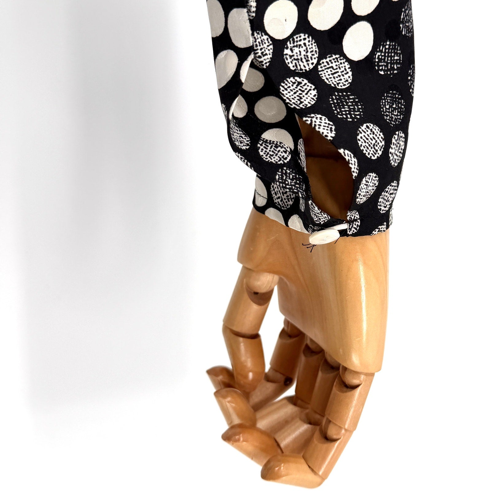 Lihli at Saks Fifth Avenue Black and White Polka Dot 100% Silk Dress