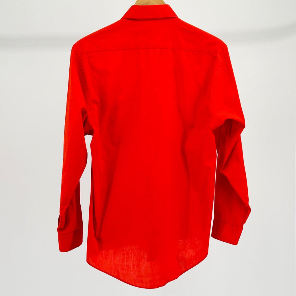 80s Marquis Red Nautical Long Sleeve Button Down Gold Sailing Patch Size S