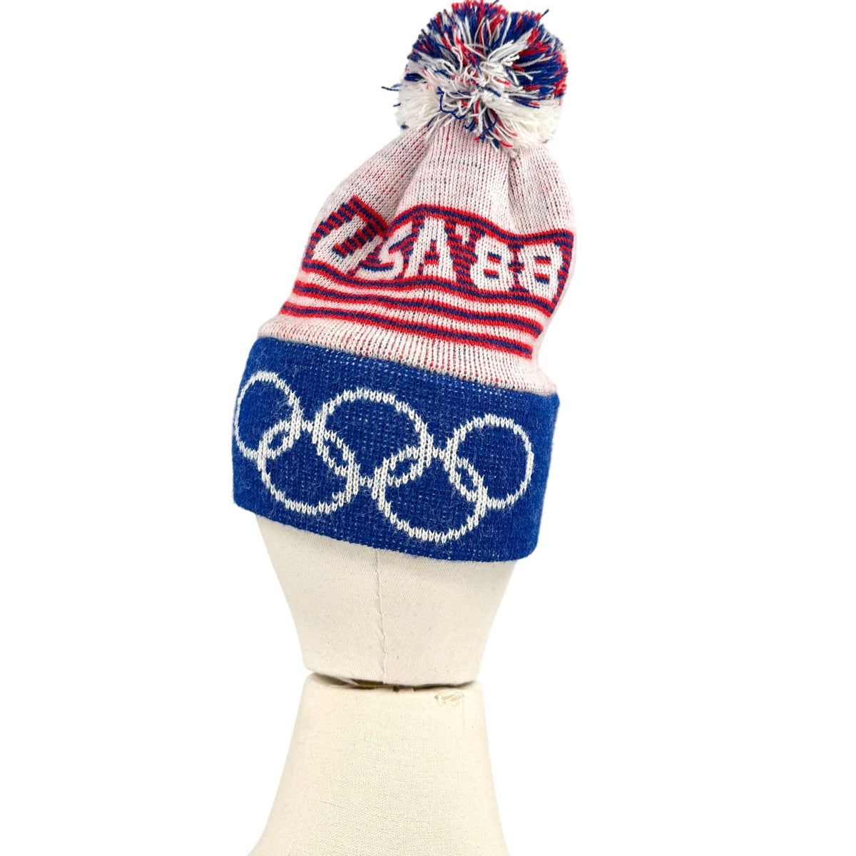 Vintage 80s USA '88 Olympics Pom-Pom Beanie