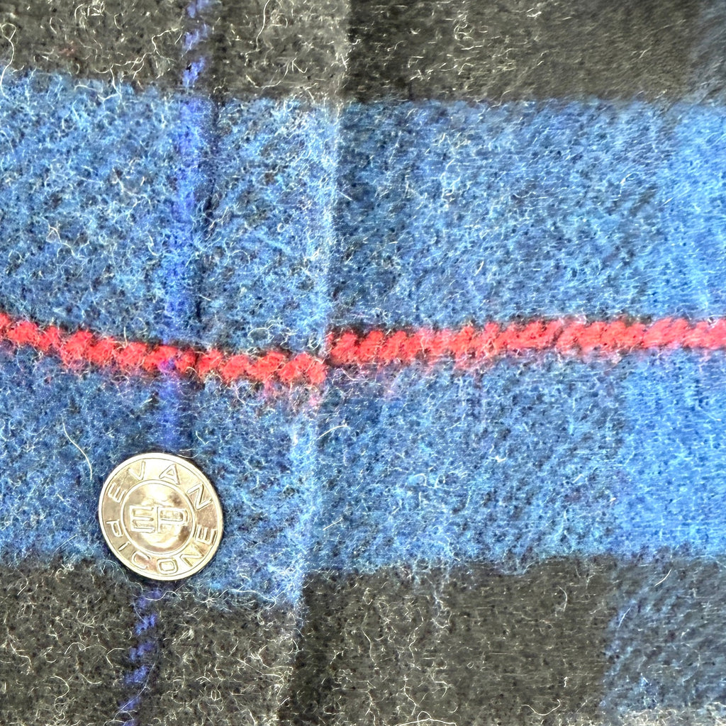 Vintage 90s Evan-Picone Blue Plaid Snap Front Flannel Jacket