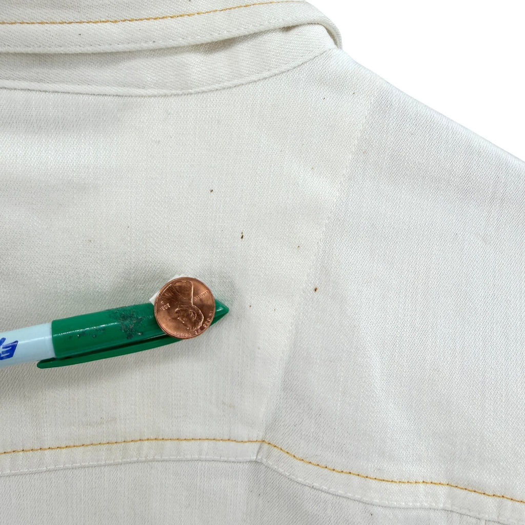 Vintage 90s Blassport Cream Floral Embroidered Denim Jacket