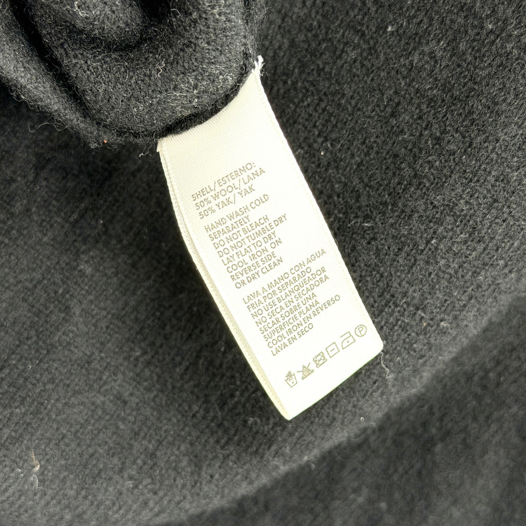 Rebecca Minkoff Wool Yak Black Ruffle Trim Mock Neck Sweater
