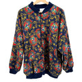 Vintage 80s Periphery Navy Nautical Anchor Crest Print Bomber Jacket
