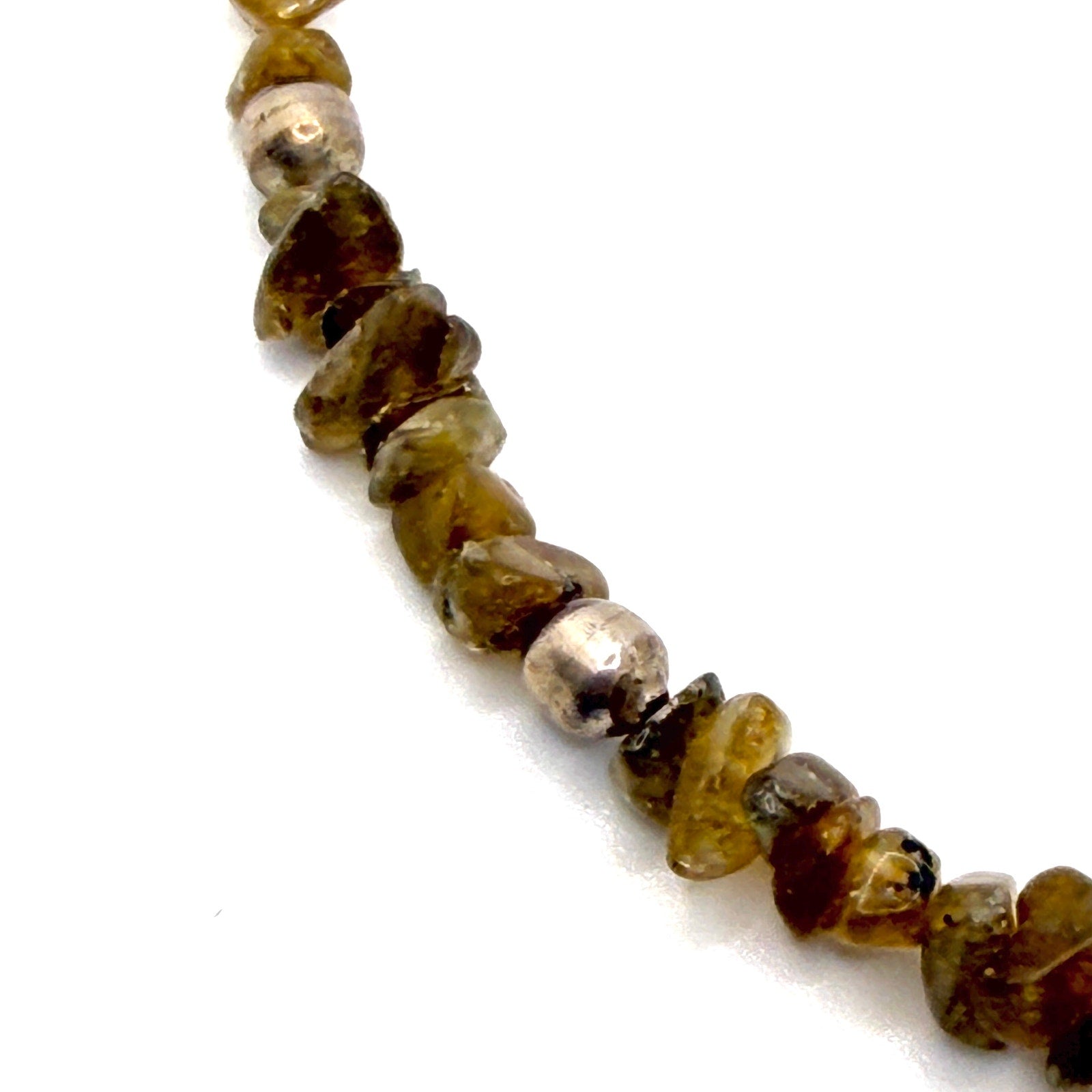 Vintage 90s Iridescent Labradorite Sterling Silver Boho S Hook Chip Necklace