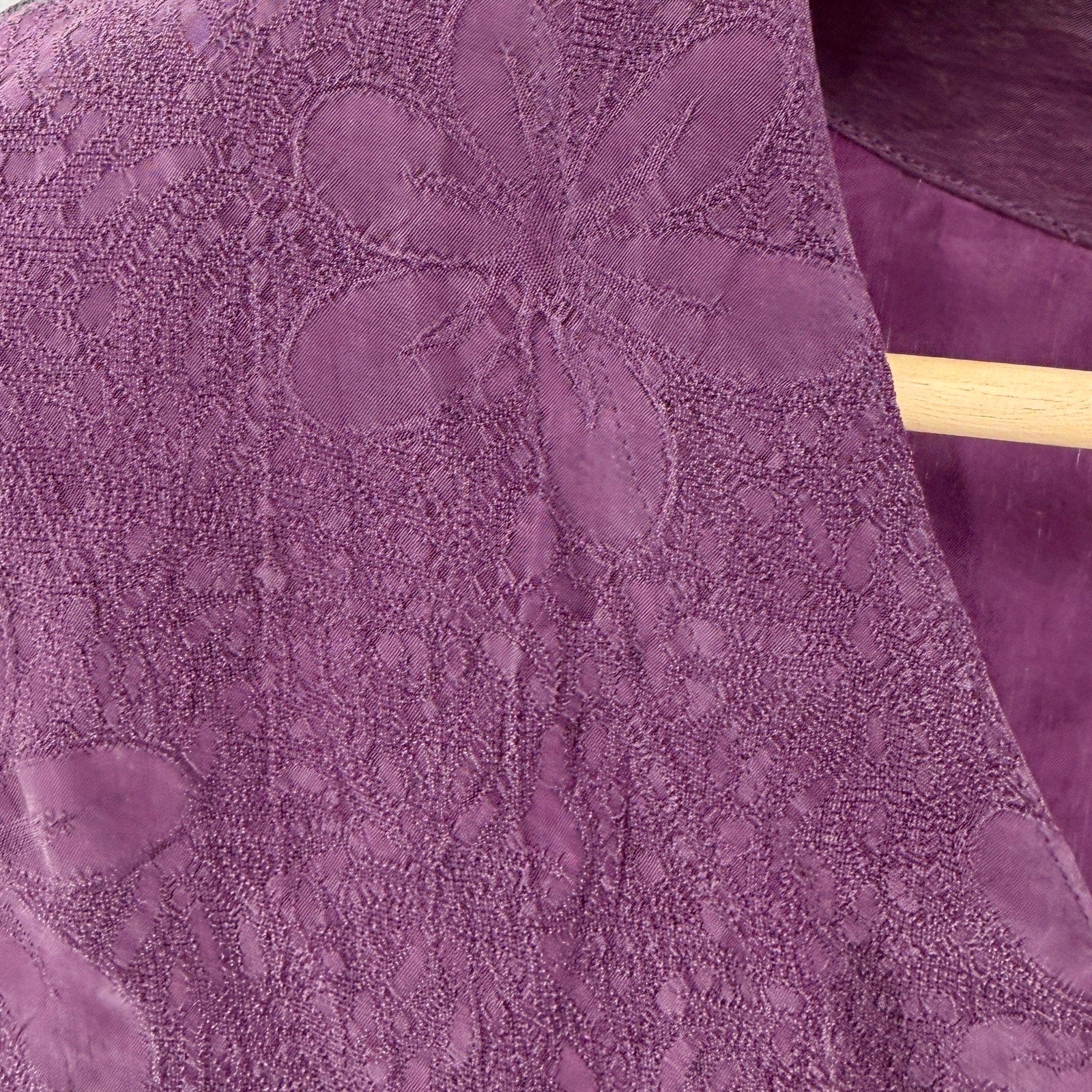 Vintage 90s A.P. Collection Eggplant Mixed Texture Oversized Blouse