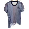 Opening Ceremony Sheer Blue Purple 100% Silk Patchwork Blouse Top