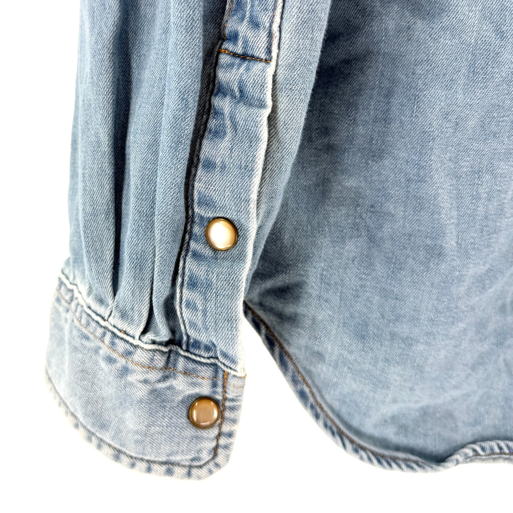 7 For All Mankind Light Wash 100% Cotton Japanese Fabric Western Shirt