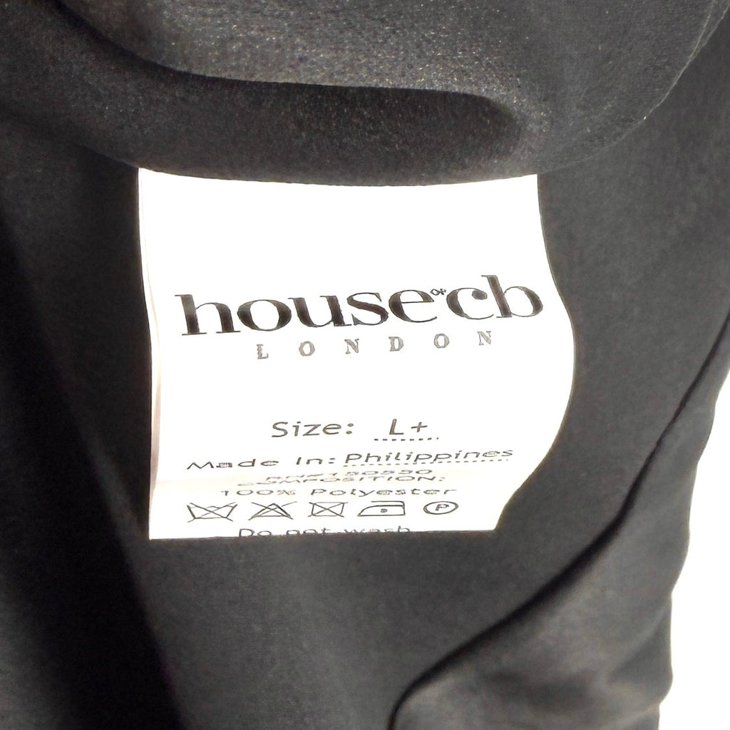 House of CB London Black Halter Neck Sexy Thigh High Slit Maxi Gown