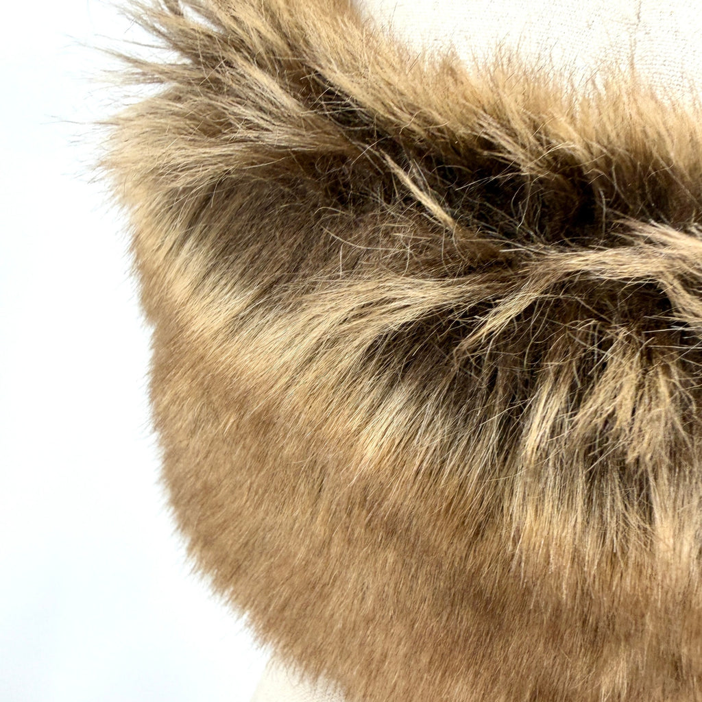 Vintage Y2K Brown Faux Fur Fluffy Slip On Warm Winter Headband Wrap