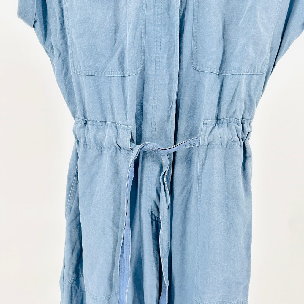 Y2K Rag & Bone Light Blue Linen Blend Button-Front Utility Jumpsuit