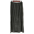 Vintage Y2K Double D Ranch Gray Velvet Country Slit Long Maxi Skirt