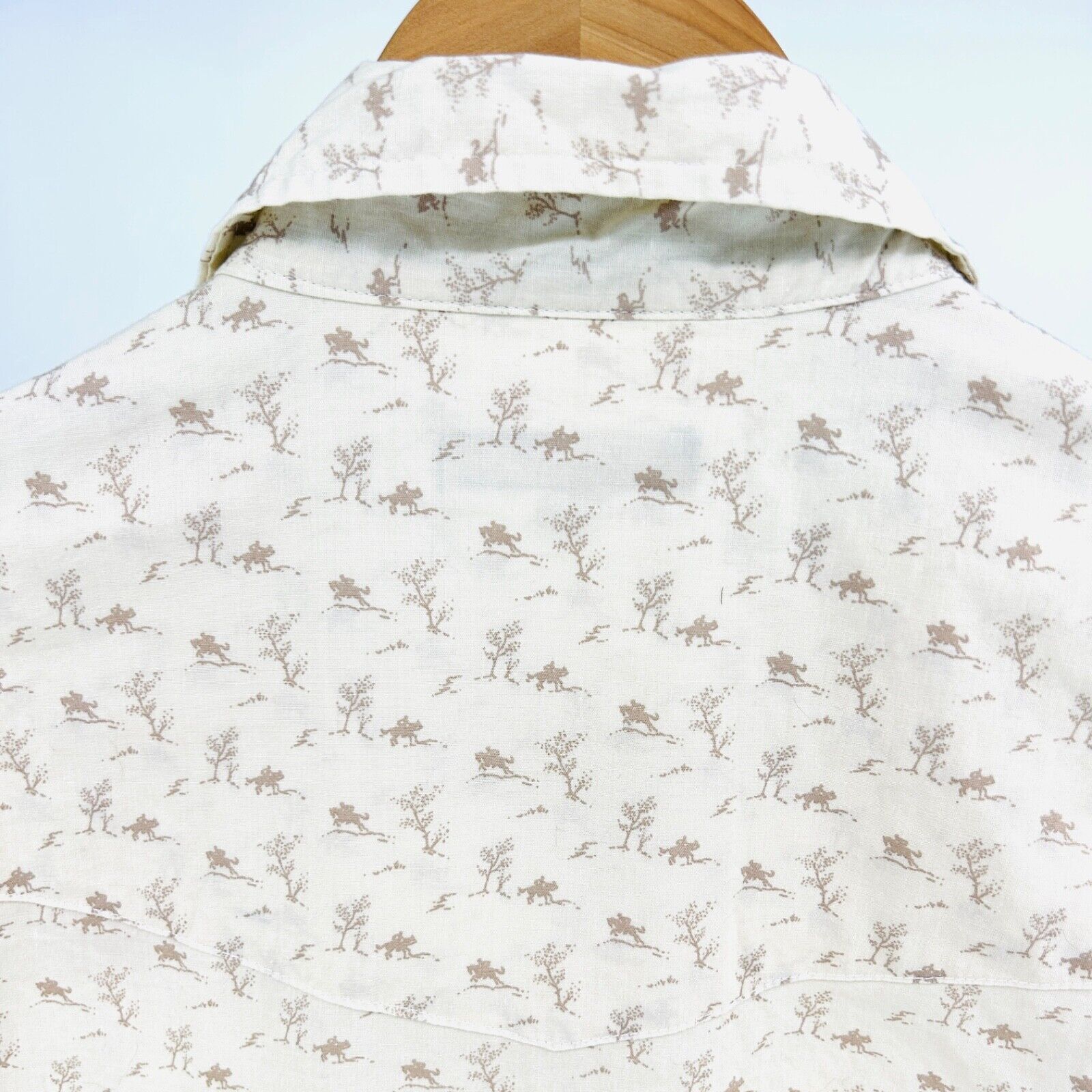 Tin Haul Cream 100% Cotton Western Rider Print Pearl Snap Shirt