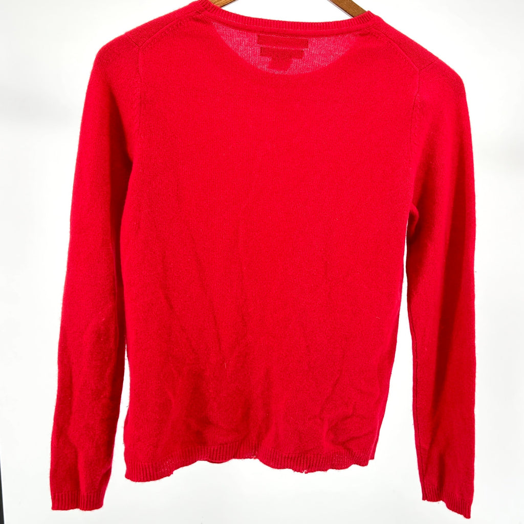 Tahari Red 100% Cashmere Lightweight Knit Sweater