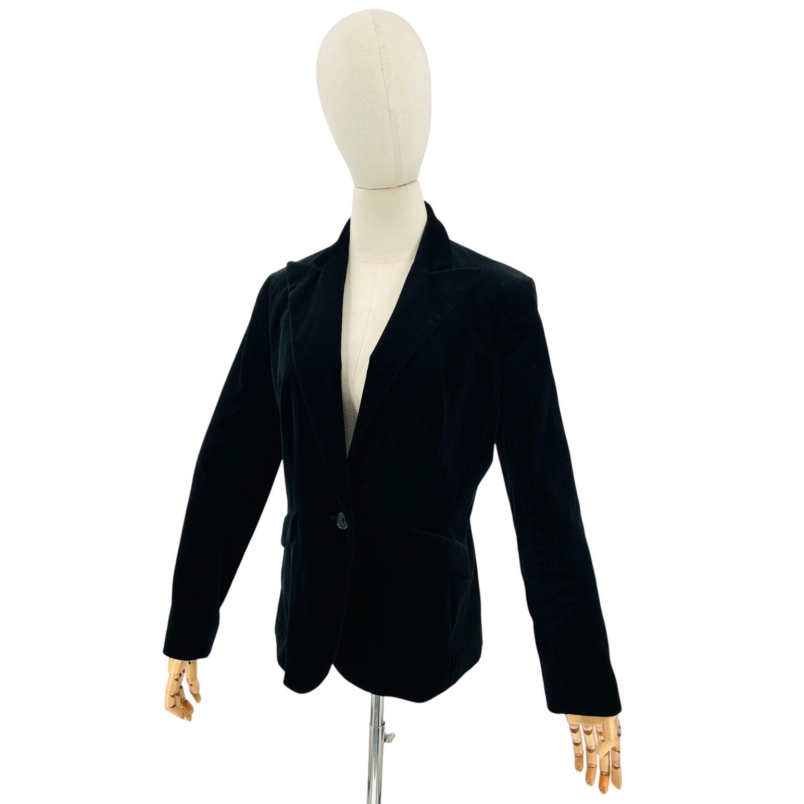 Lauren Ralph Lauren Black Velvet 100% Cotton Notch Lapel Formal Blazer