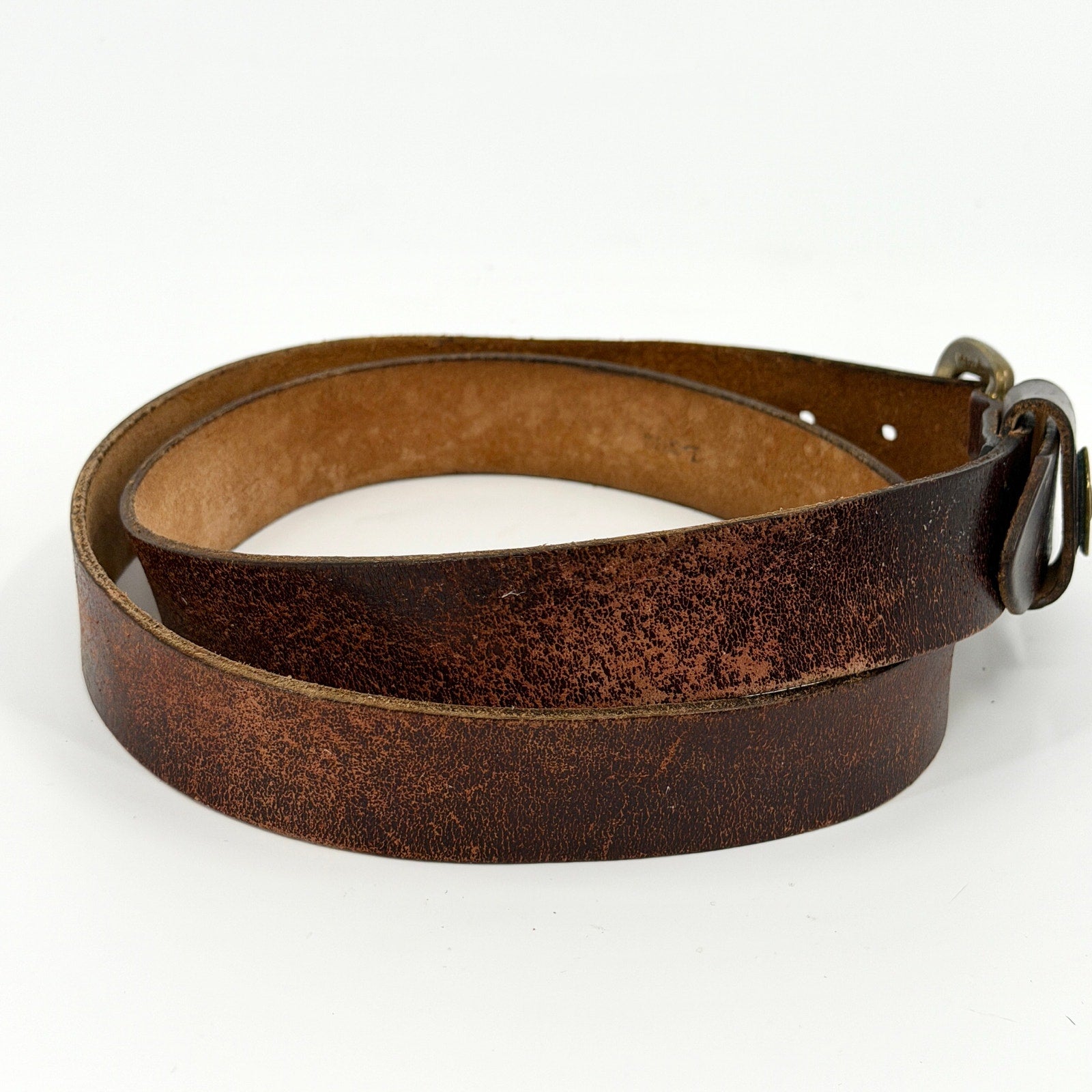 Vintage 90s Rovden Genuine Leather 12 Gauge Shotgun Shell Brass Buckle Belt