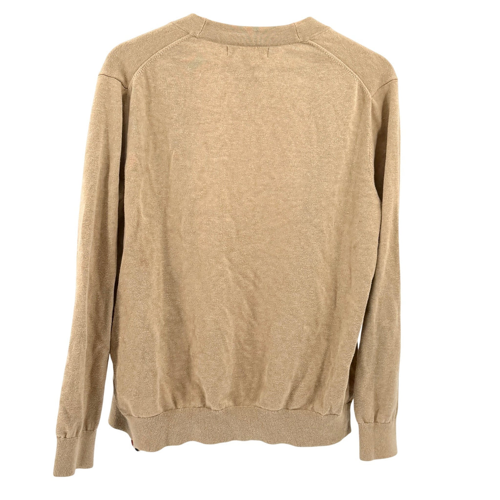 Tommy Hilfiger Camel Tan 100% Cotton Magnetic Snap Cardigan Sweater