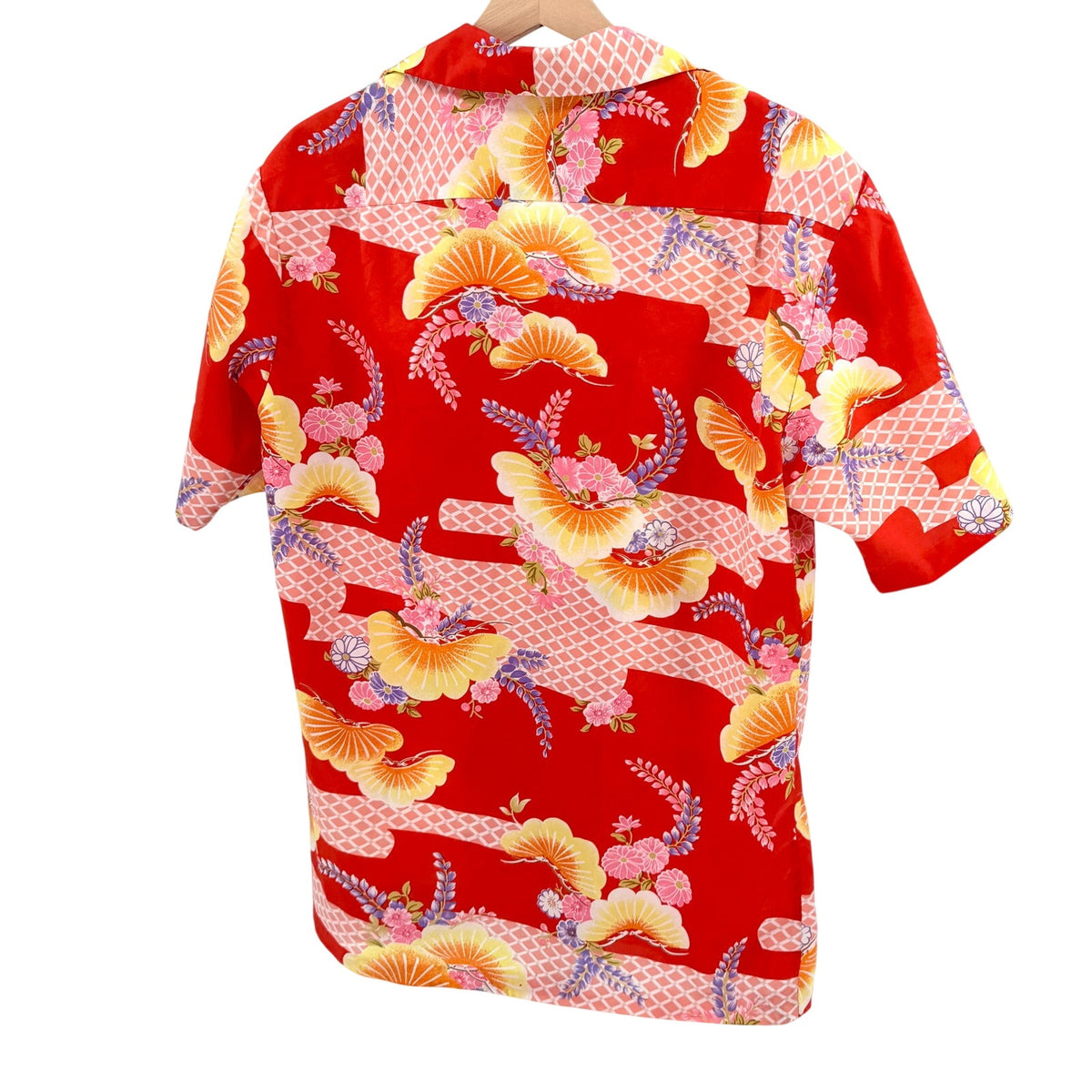 Vintage 90s Pomare Hawaii Red Japanese Theme Hawaiian Shirt