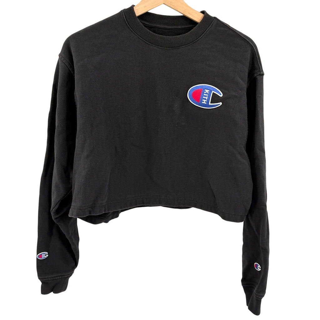 Champion Kith Black Reverse Weave Cropped Sweatshirt
