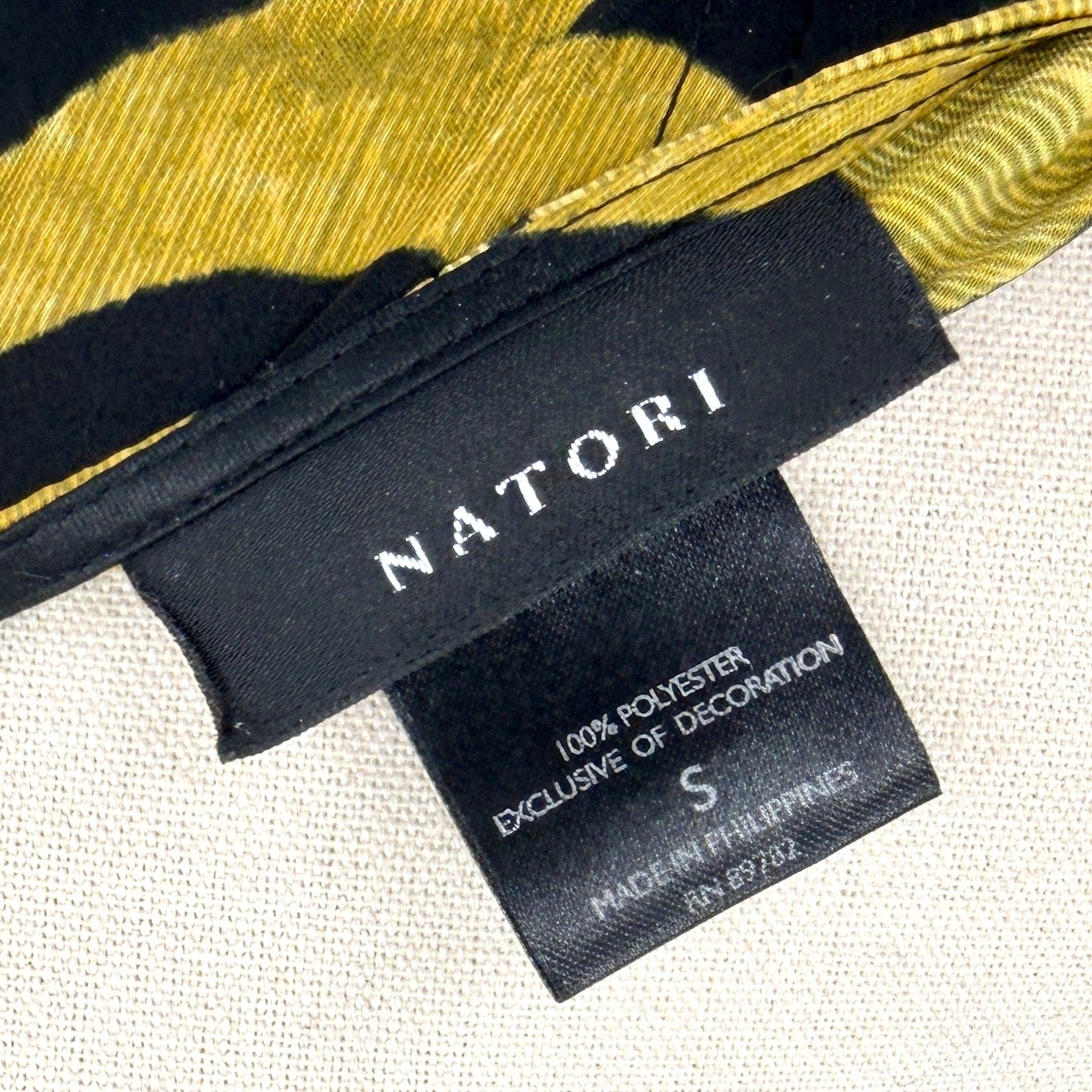 Natori Black Gold Floral Sequin Batwing Kaftan Maxi Dress