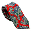 Vintage 80s Liberty of London Red Blue Green Paisley Silk Necktie
