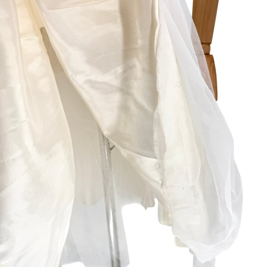Vintage 50s White Ruched Pleated Alternative Wedding Cocktail Dress