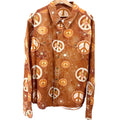 Ocher 100% Cotton Peace Sign Western Button Shirt