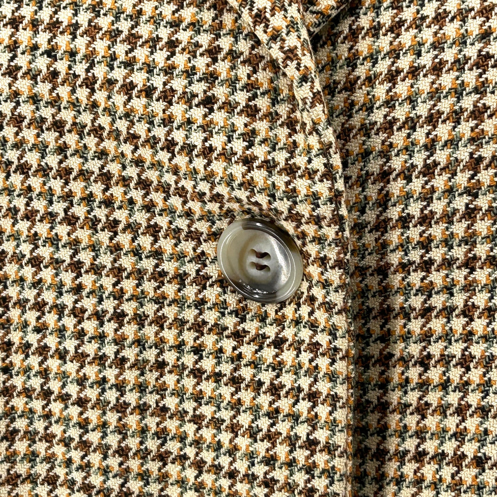 Vintage 50s/60s Custom Brown Cream Tweed 100% Wool Cropped Blazer