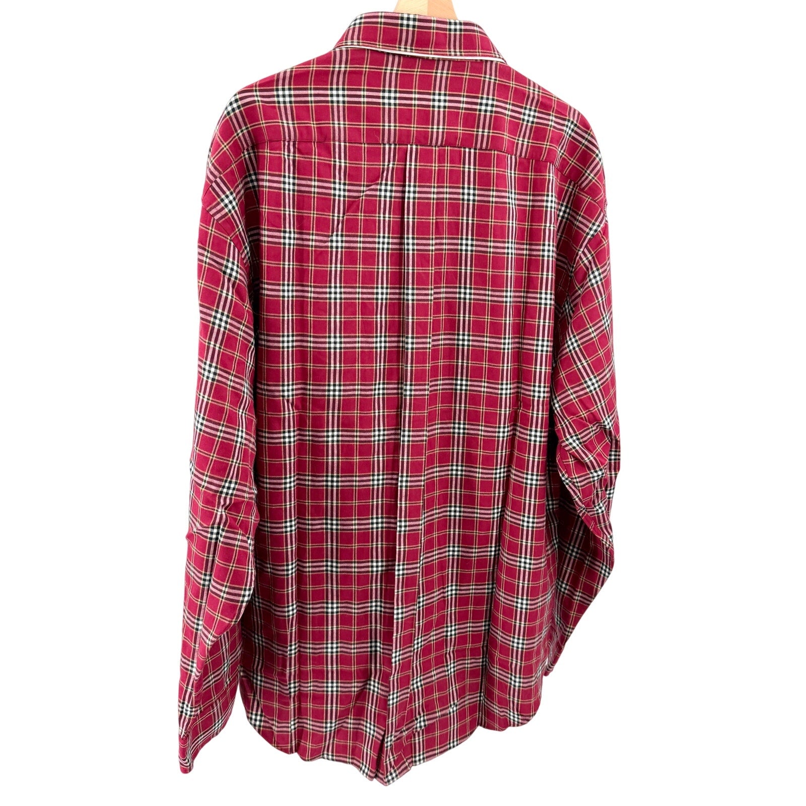 NWT Vintage 90s Alexander Julian Colours Red 100% Cotton Plaid Flannel Shirt