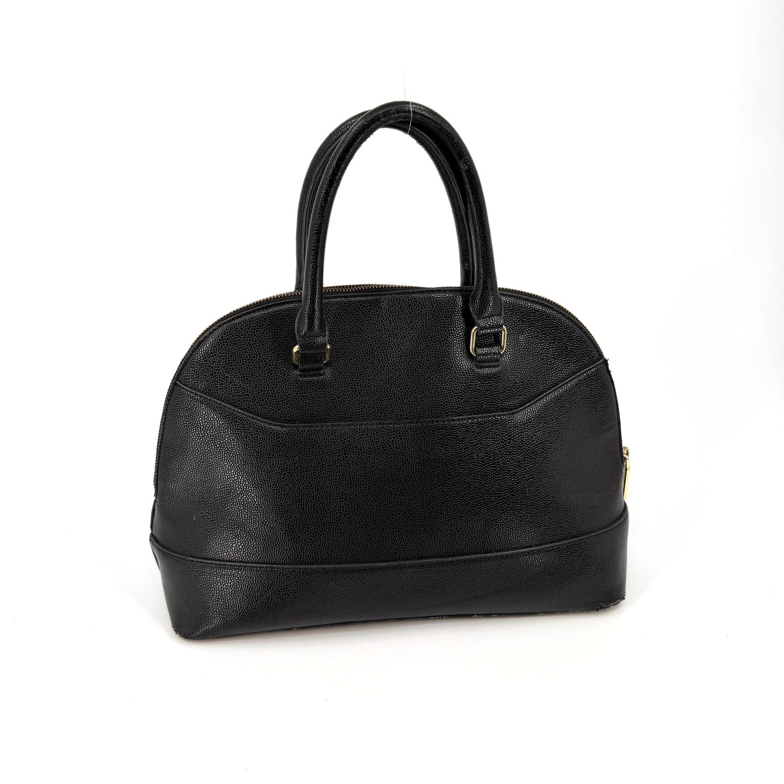 Vintage Y2K Anne Klein Black Minimalist Structured Top Handle Doctor Bag