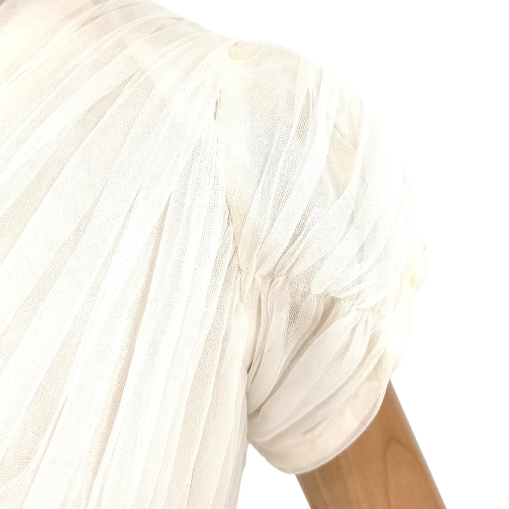 Vintage 50s White Ruched Pleated Alternative Wedding Cocktail Dress