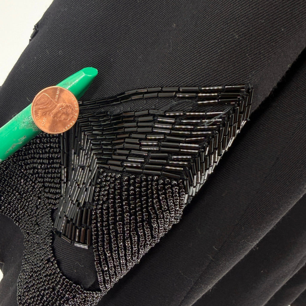Vintage 80s Chancelle Black Geometric Beaded Evening Avant Garde Blazer Jacket
